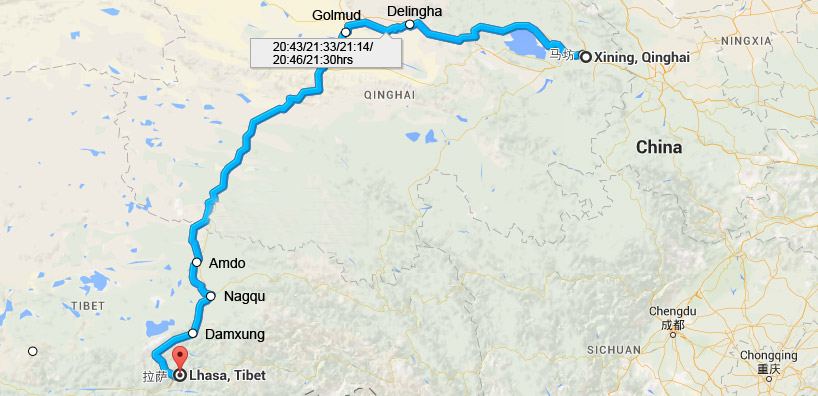 Tibet Train from Xining to Lhasa